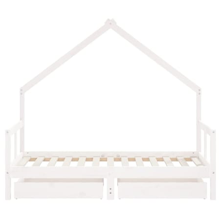 vidaXL Rama łóżka dziecięcego z szufladami, biała, 80x160 cm, sosna