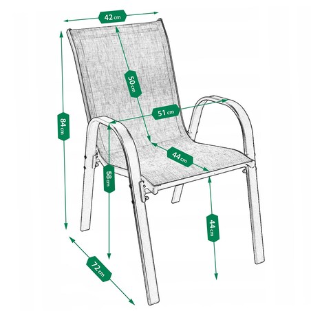 4x Krzesło ogrodowe FIESTA na balkon taras do ogrodu wygodne beżowe