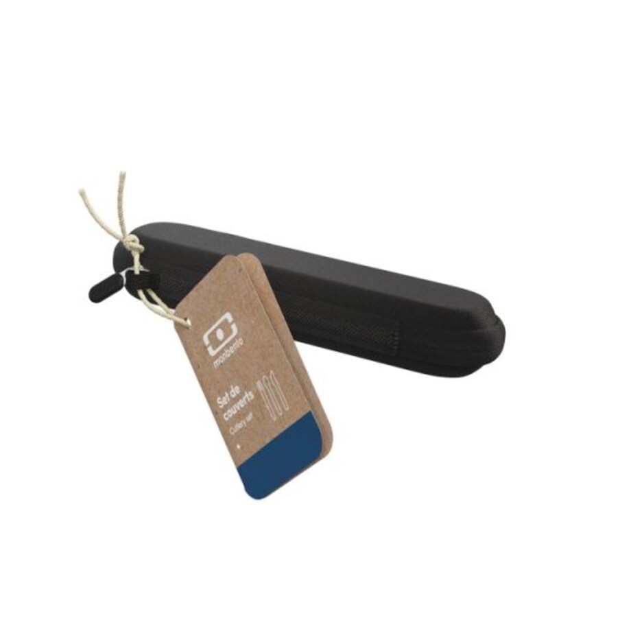 Zestaw sztućców podróżnych w etui (czarnym) Slim Nest Monbento