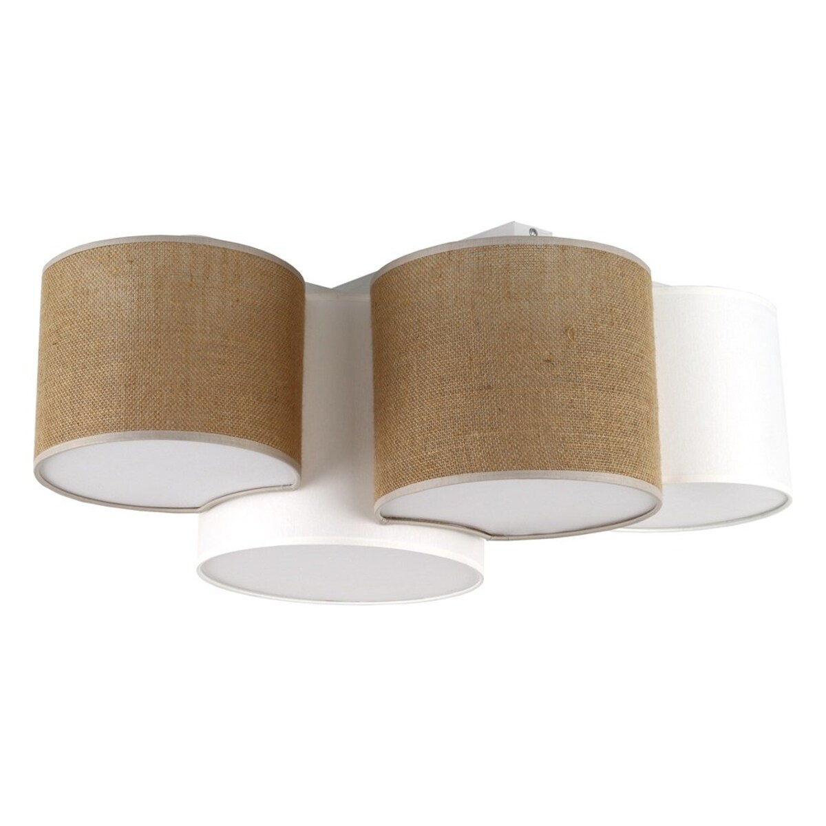 Lampa sufitowa TK Lighting MONA JUTA 5908 4xE27 biała brązowa z jutą do salonu jadalni kuchni