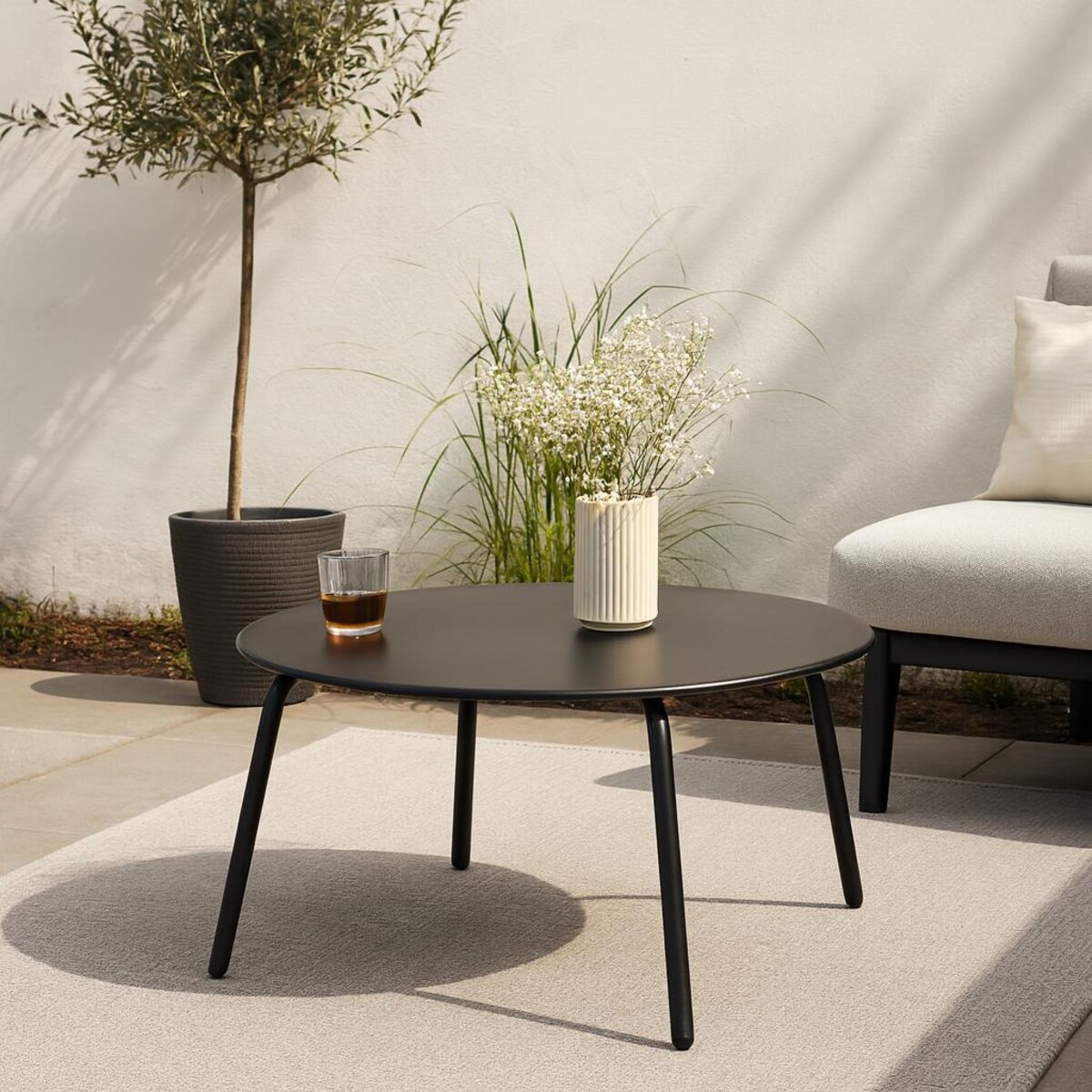 Okrągły stolik stalowy tarasowy RONDO, Ø 70 cm x 40 cm