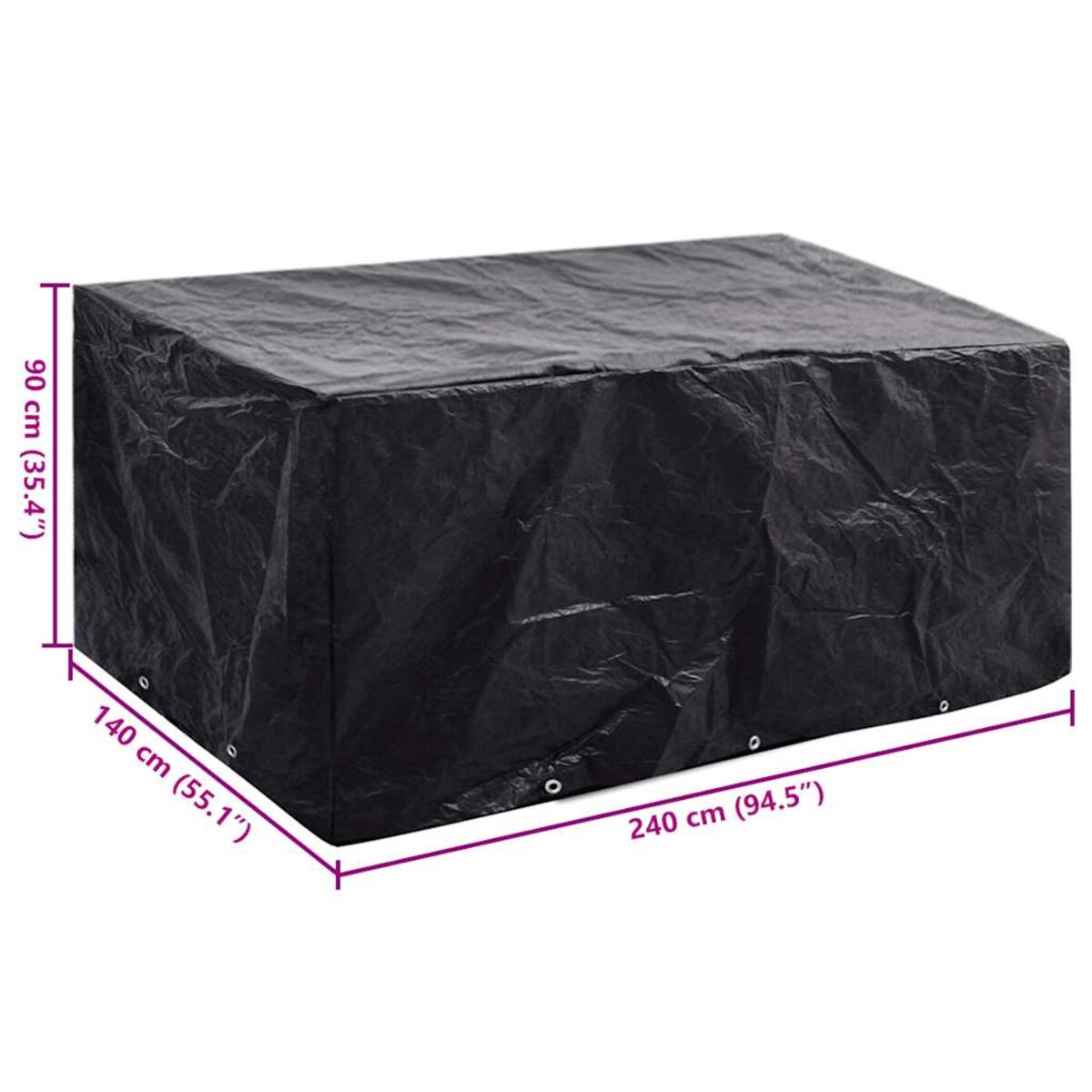 vidaXL Pokrowiec na meble ogrodowe, 8 oczek, 240 x 140 x 90 cm