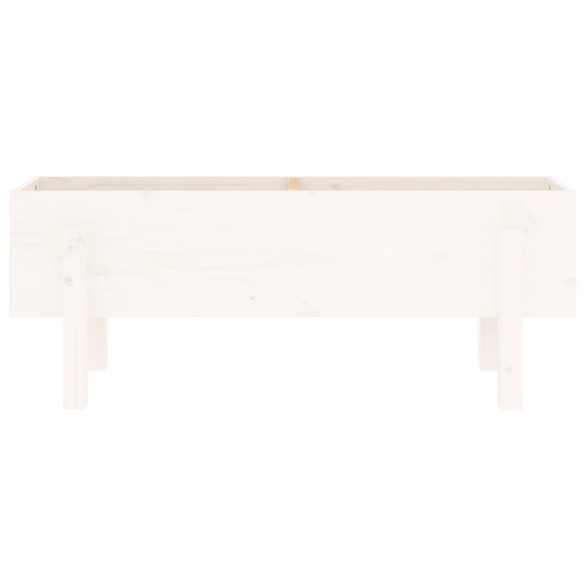 vidaXL Donica ogrodowa na nóżkach, biała, 101x30x38 cm, drewno sosnowe