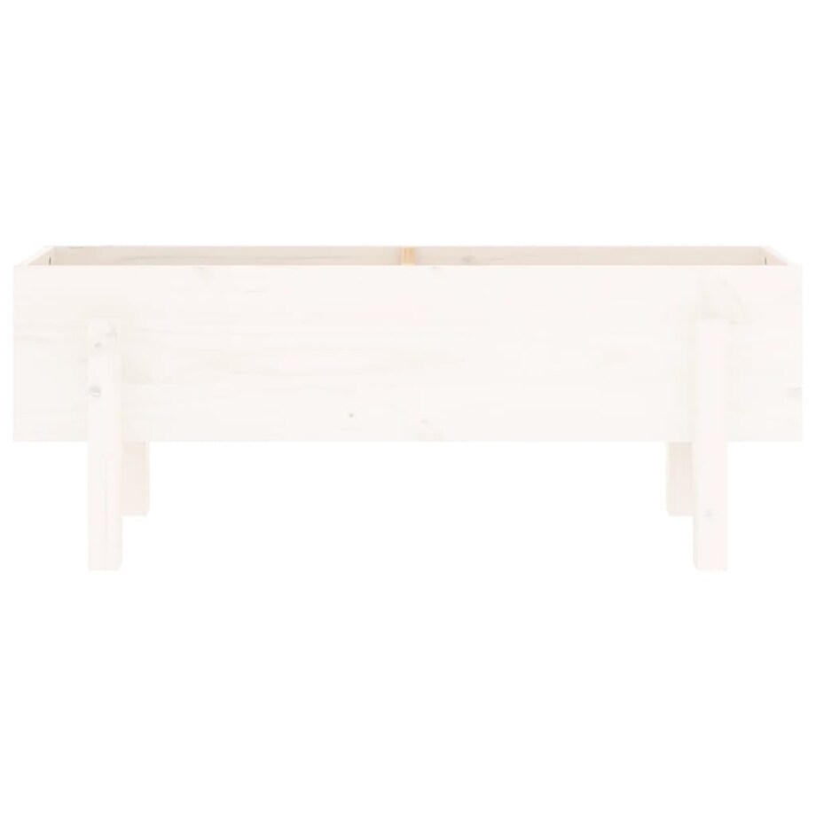 vidaXL Donica ogrodowa na nóżkach, biała, 101x30x38 cm, drewno sosnowe