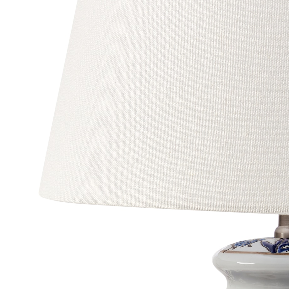 Lampa stołowa BIJELA Porcelana Biały/ niebieski