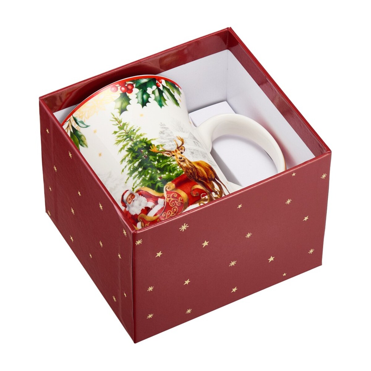 VILLA ITALIA Kubek świąteczny porcelanowy FROZEN NOEL Sanie Mikołaja