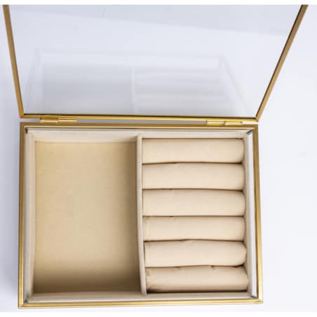 Szkatułka na biżuterię szklana przeźroczysta 20x16x6 cm GIOIELLI