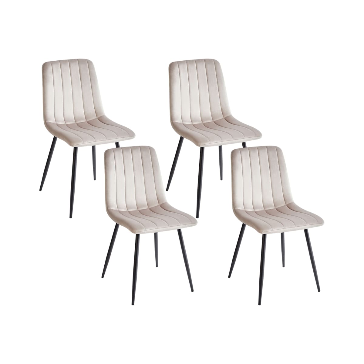 Zestaw 4 krzeseł do jadalni KALISPELL Welur Beżowy