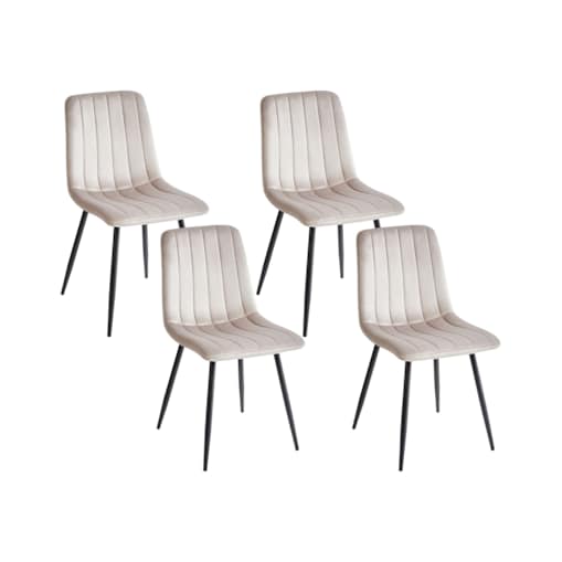 Zestaw 4 krzeseł do jadalni KALISPELL Welur Beżowy