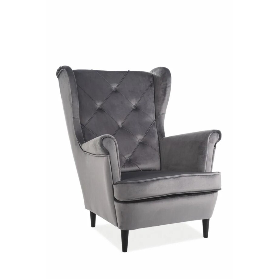 Fotel LADY VELVET szary