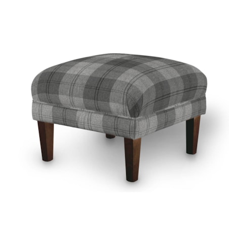 Podnóżek do fotela, krata szaro-grafitowa, 56 x 56 x 40 cm, Edinburgh