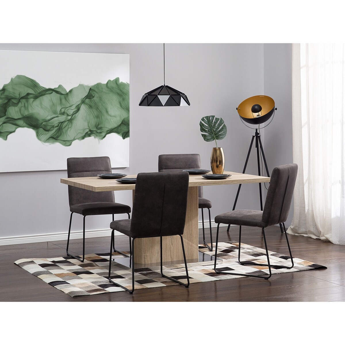 Lampa podłogowa metalowa czarno-złota THAMES