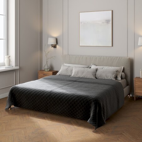 Narzuta pikowana w romby 130x210 głęboka czerń