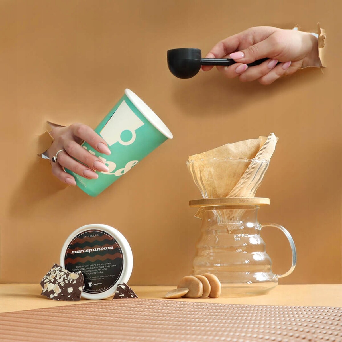 Kawa aromatyzowana smakowa MARCEPANOWA mielona ARABICA Cup&You 200g premium - kawa deserowa