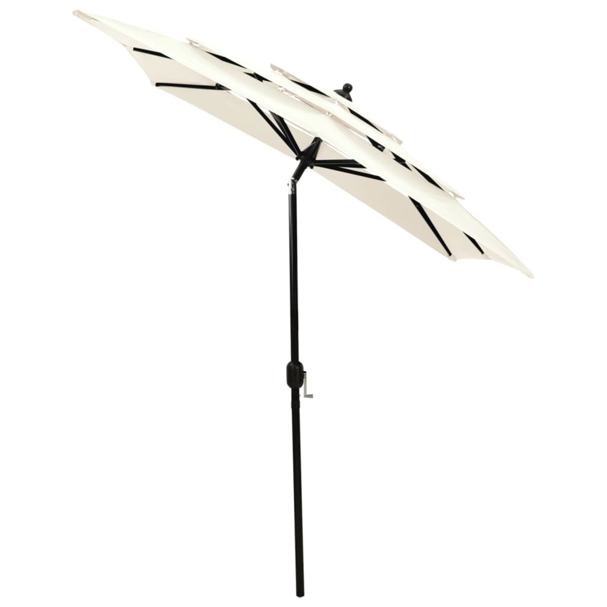 vidaXL 3-poziomowy parasol na aluminiowym słupku, piaskowy, 2x2 m