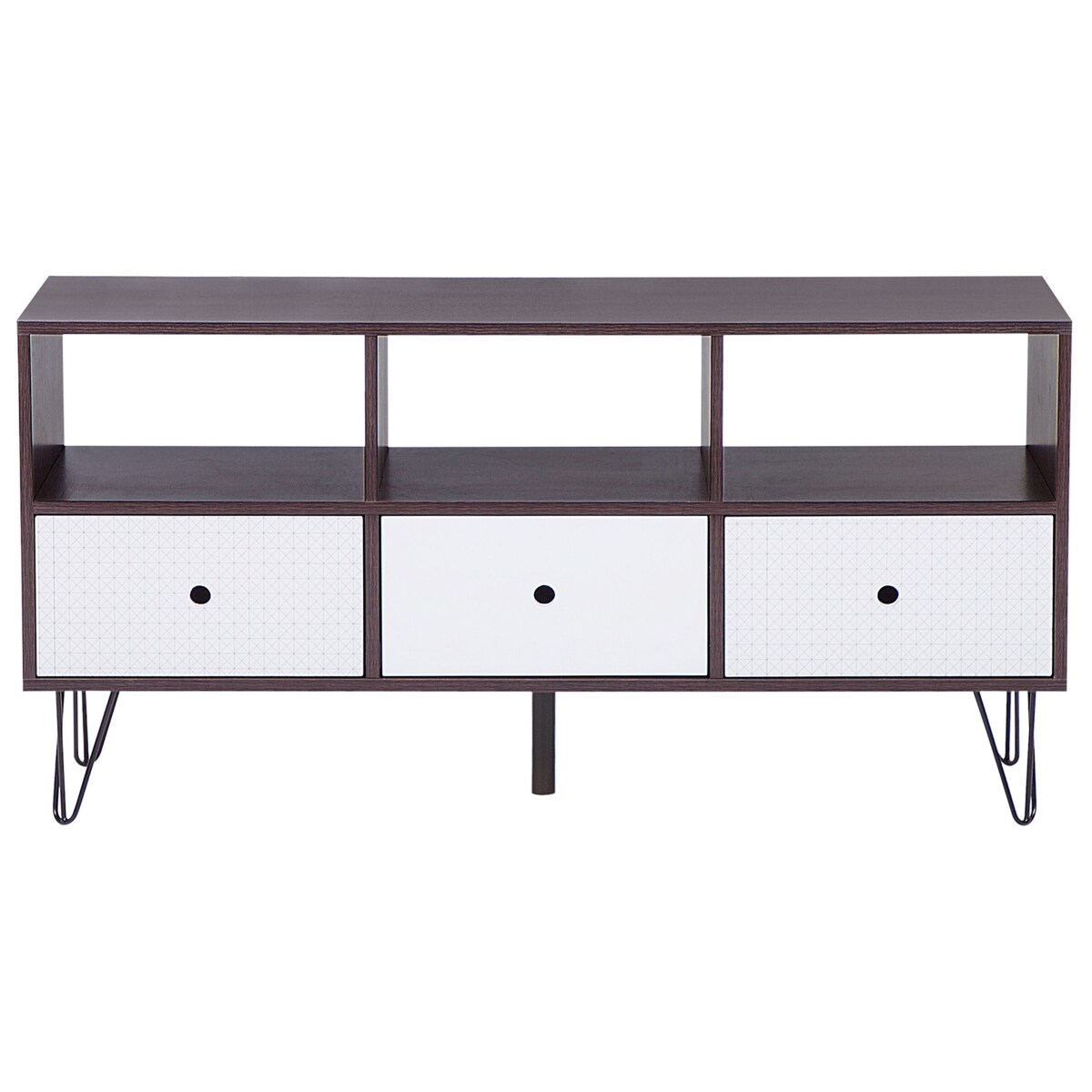 Szafka RTV ciemne drewno z białym FOSTON