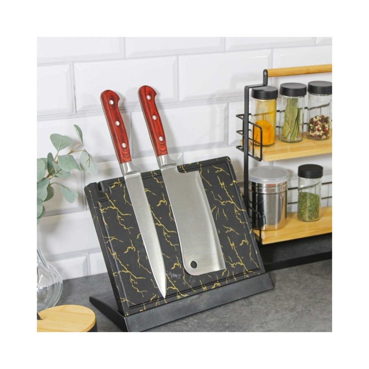 Brunbeste blok magnetyczny na noże z ostrzałką 3772