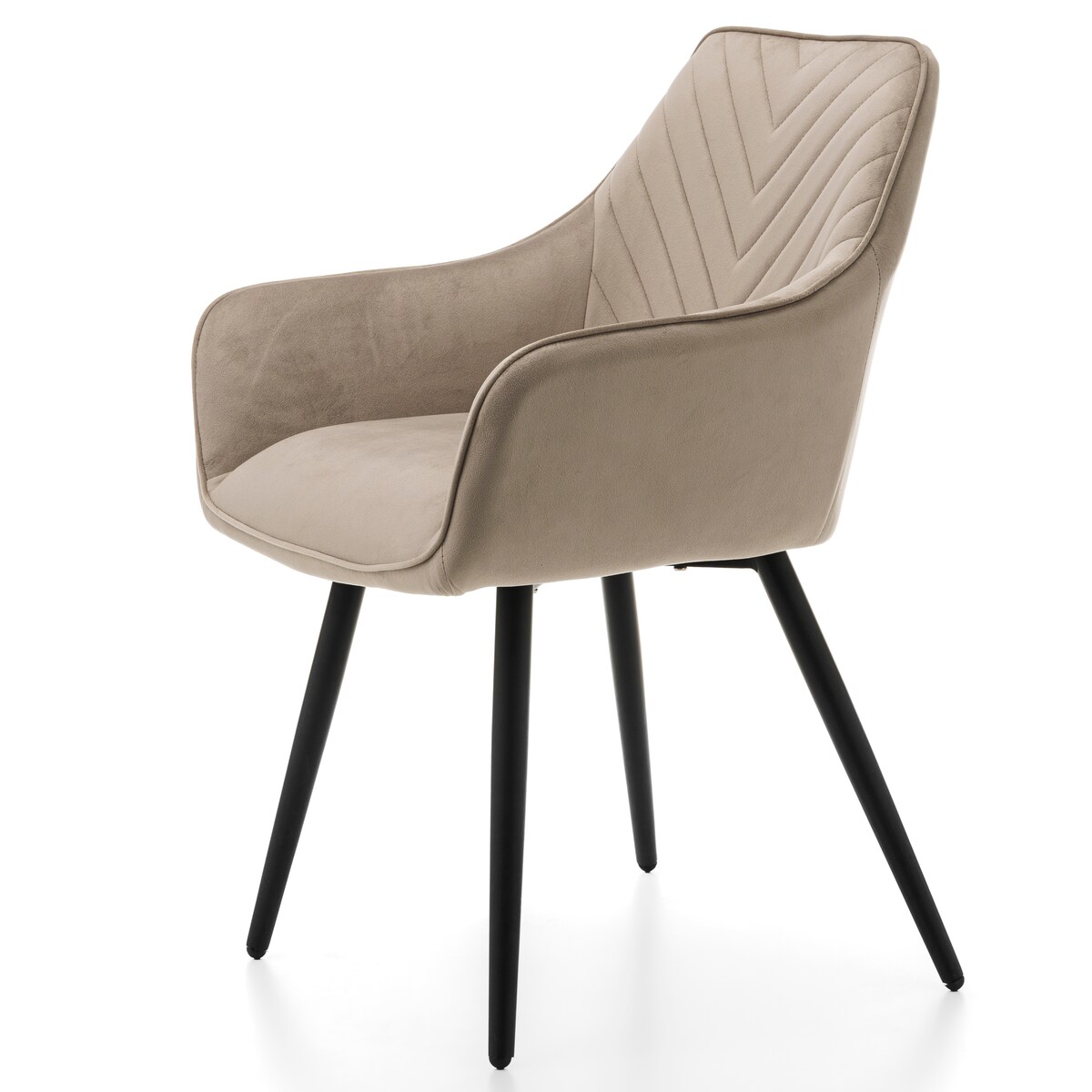 Krzesło tapicerowane welurowe do salonu jadalni VASTO ciemnobeżowe