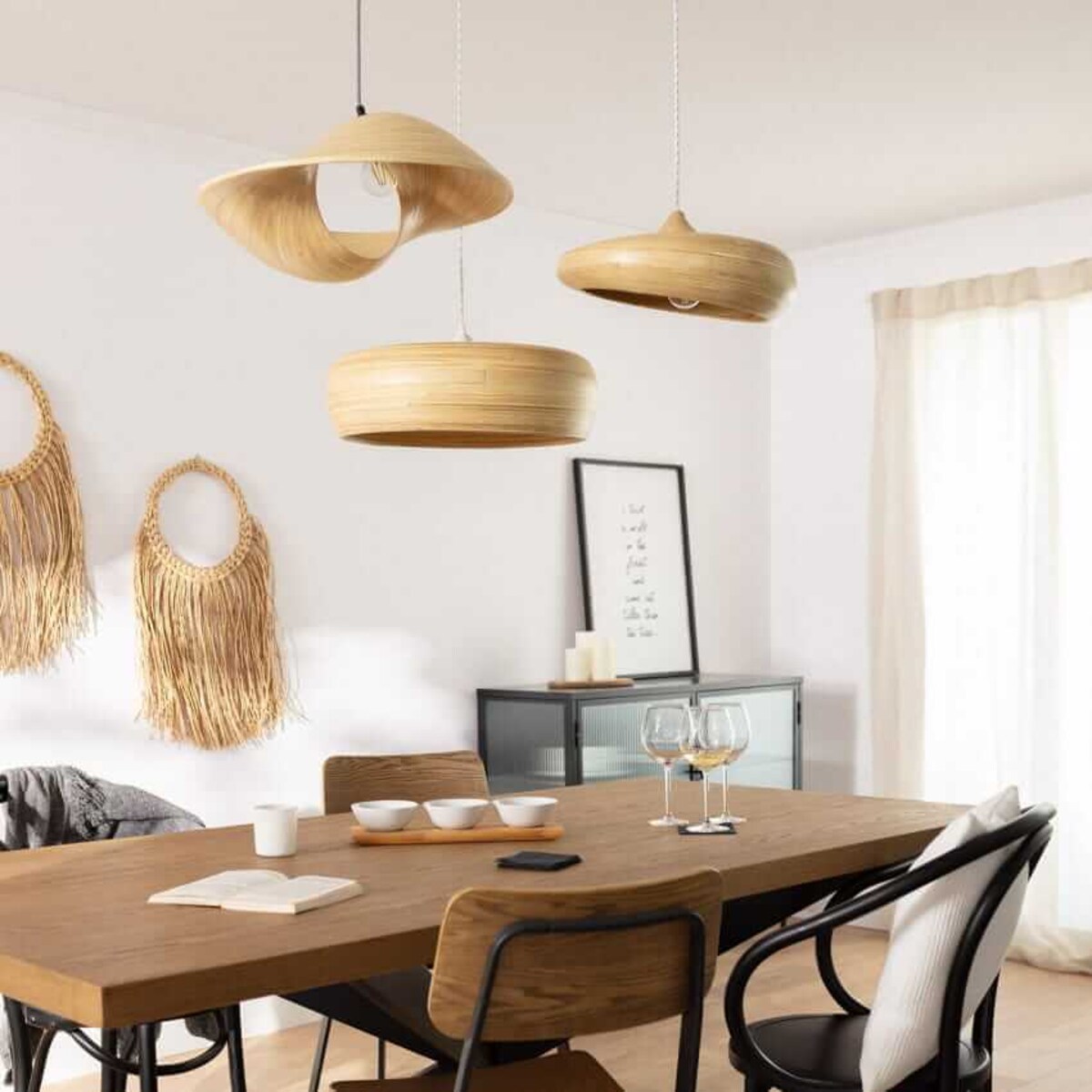 Jadalniana lampa wisząca japandi Boho ABR-NLW27-BH-E27 Abruzzo boho naturalny