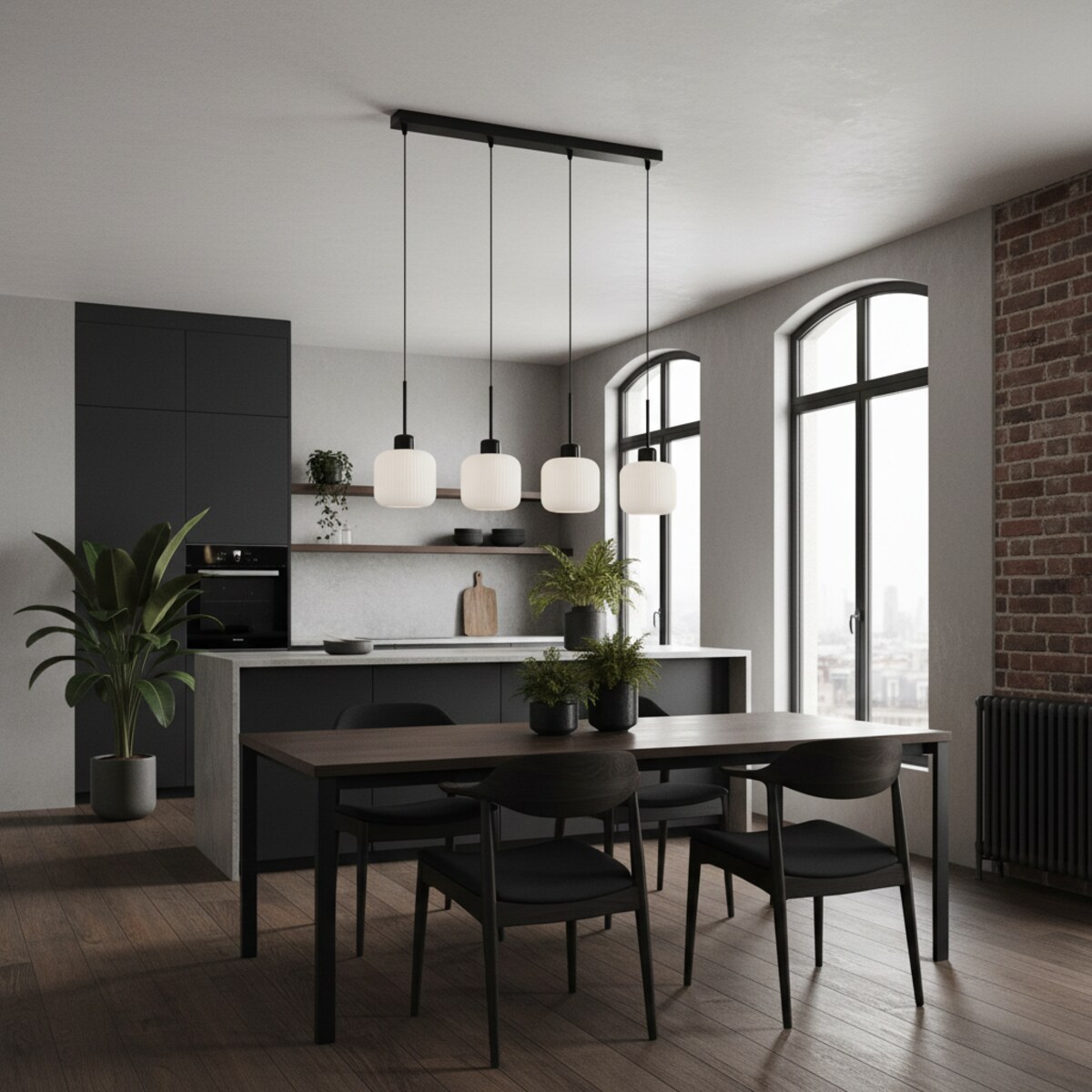 lampa wisząca edylit 4 punktowa industrialna do kuchni