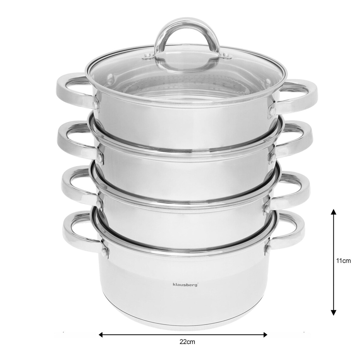 Zestaw garnków do gotowania na parze 22cm 5 ele garnki parowar KLAUSBERG