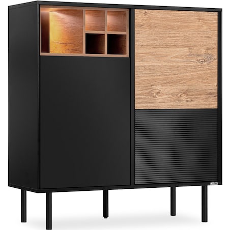 KONSIMO LOFTY Komoda loftowa na wysokich czarnych nogach