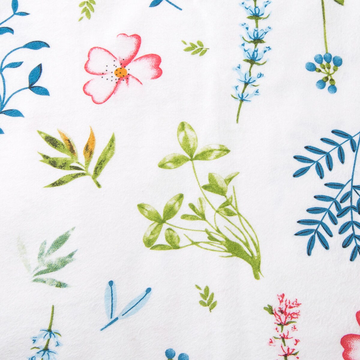 Pościel flanelowa 180x200 Lanira biała w kolorowe kwiaty, Flanelove