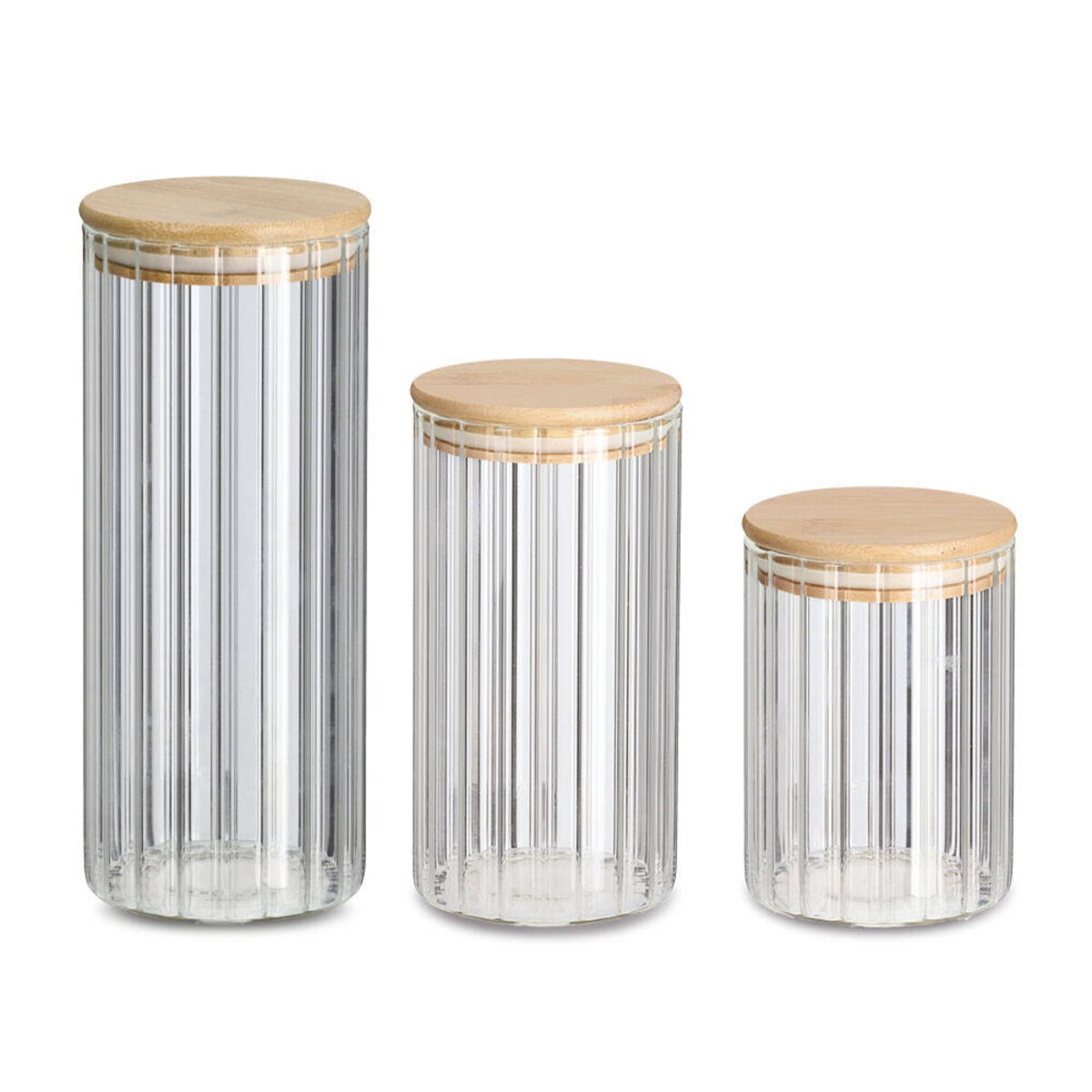 Słoik z bambusową pokrywką GROOVES, 550 ml