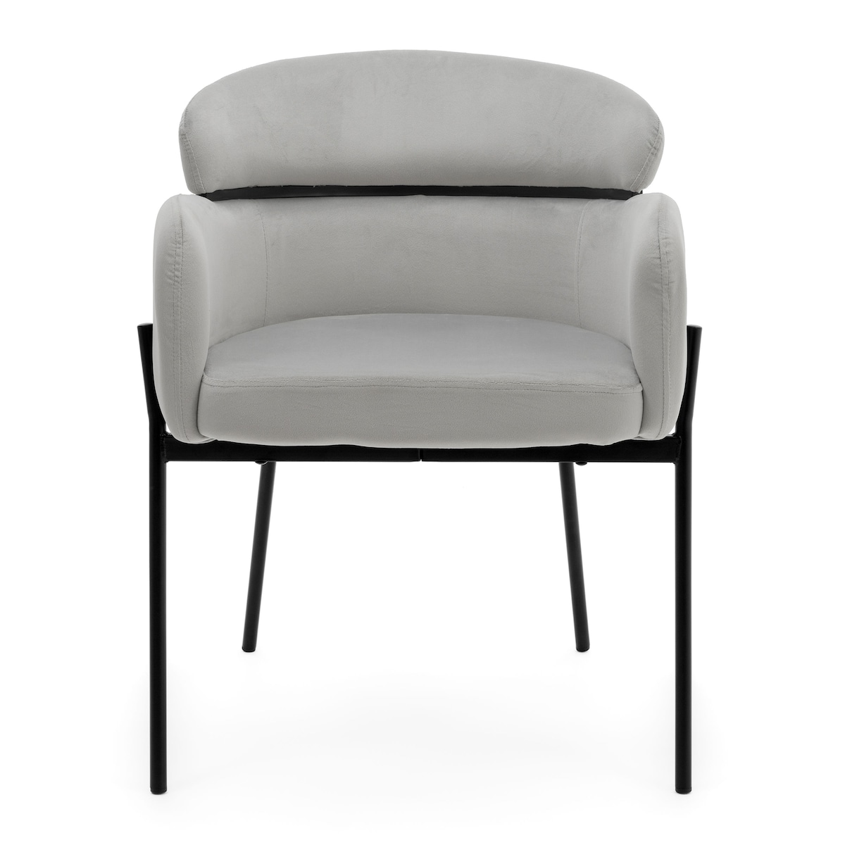 Krzesło tapicerowane welurowe do salonu BOLZANO jasnoszare