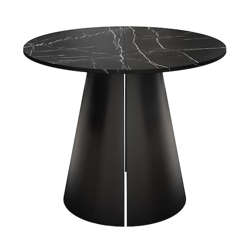 Okrągły stół rozkładany LAVA, średnica 120cm, czarny / Black Pietra Grigia