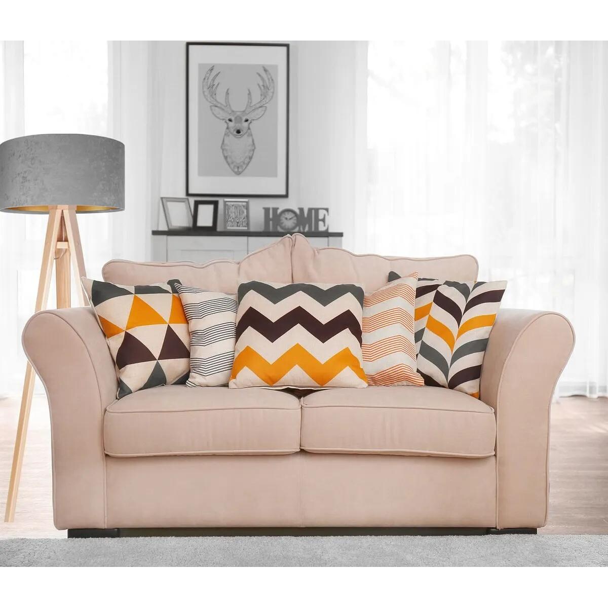 Lampa stojąca HOME 40 szara/złota/sosna