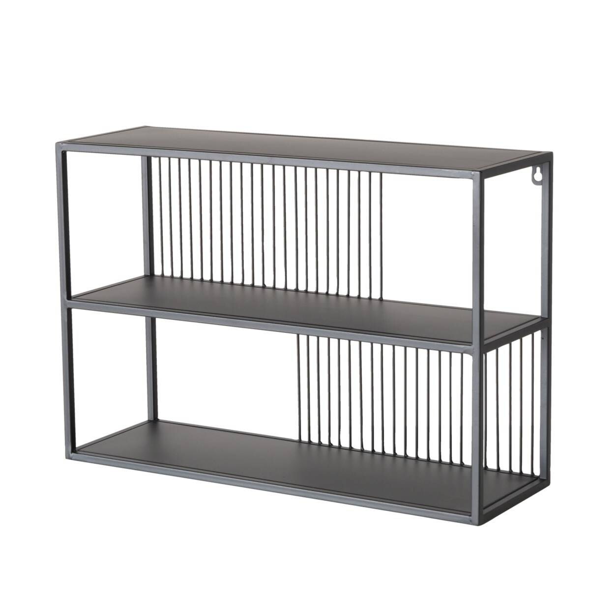 Metalowa półka wisząca Cindy, czarna, 55 x 38 cm