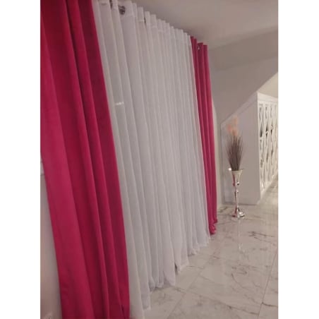 Zasłona welurowa gładka | 140x250 cm przelotki | fuksja