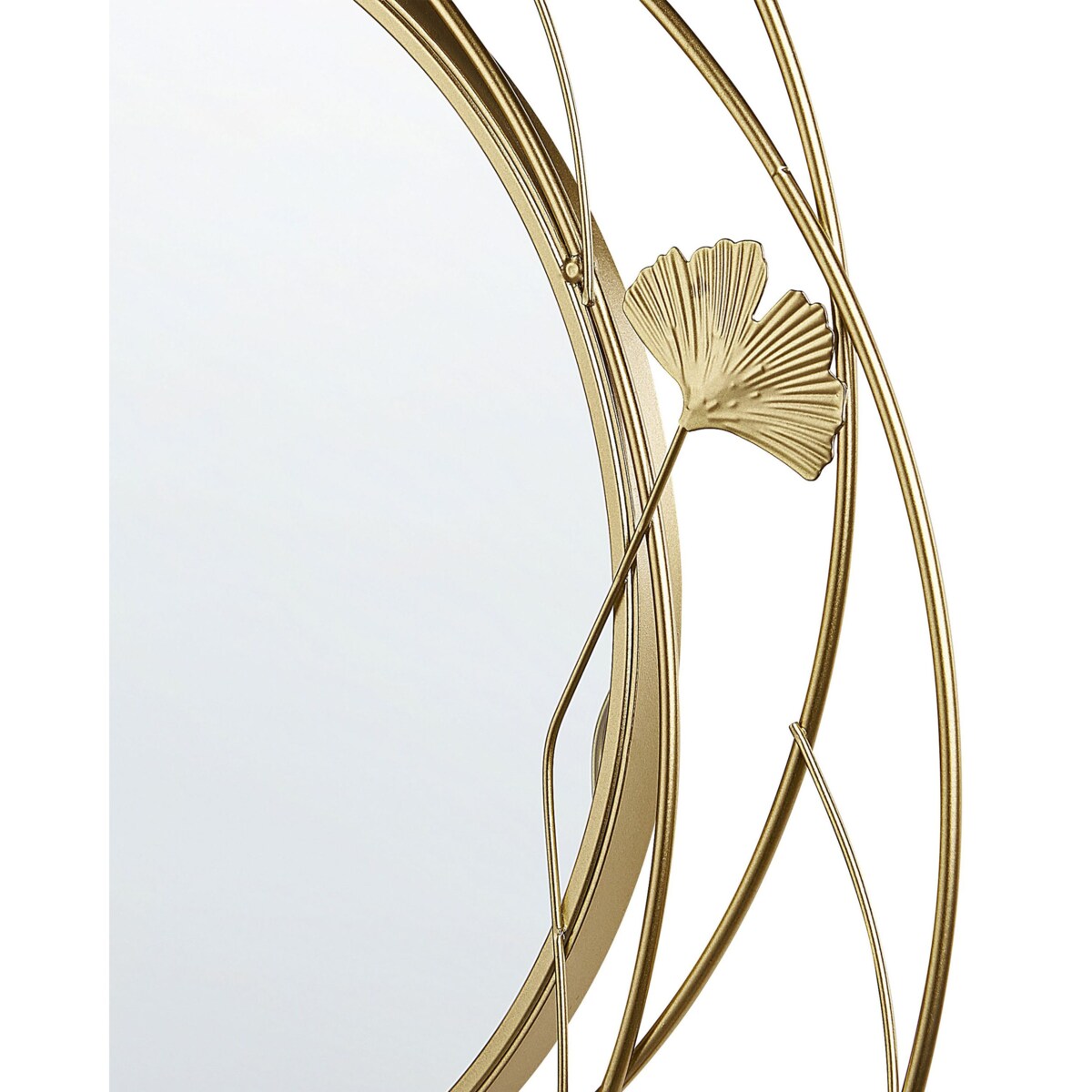 Metalowe okrągłe lustro ścienne ø 47cm złote ANGLET