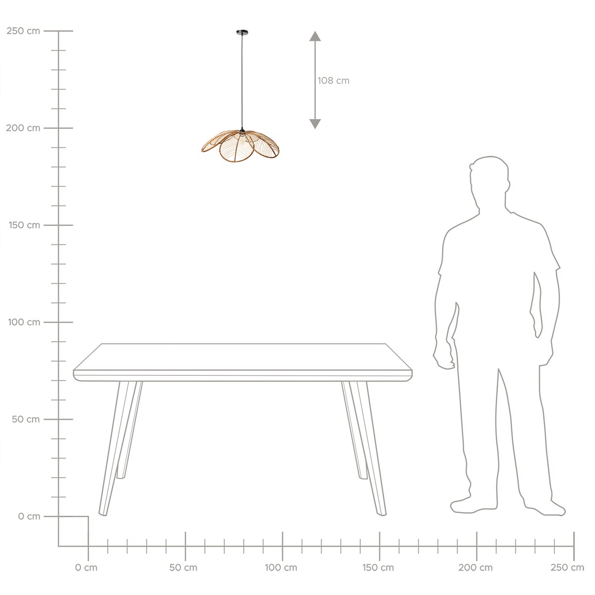 Lampa wisząca NIGUA Rattan Naturalny