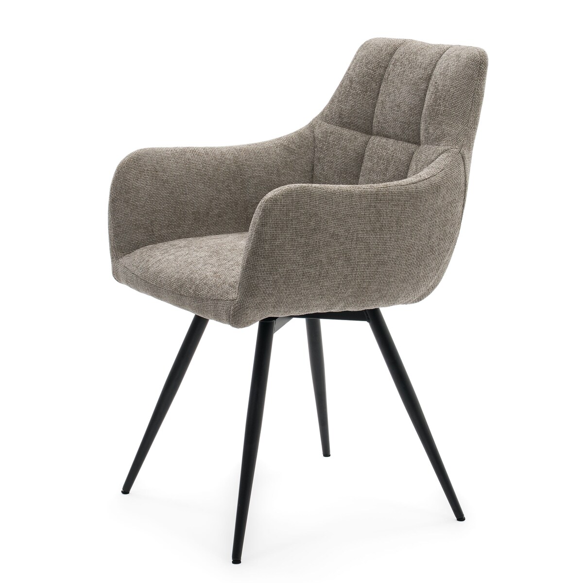 Krzesło tapicerowane obrotowe szenilowe do salonu LUGANO beżowe