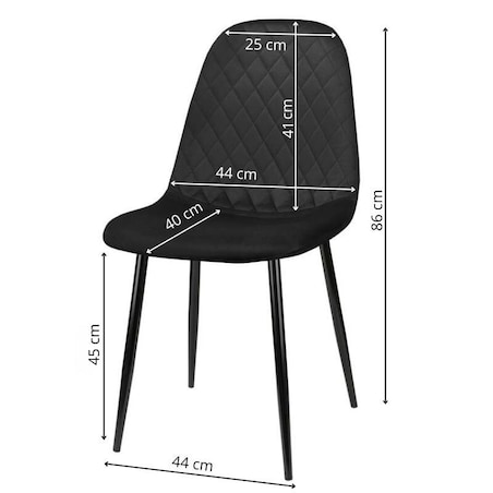 Krzesło tapicerowane nowoczesne pikowane do salonu jadalni czarne