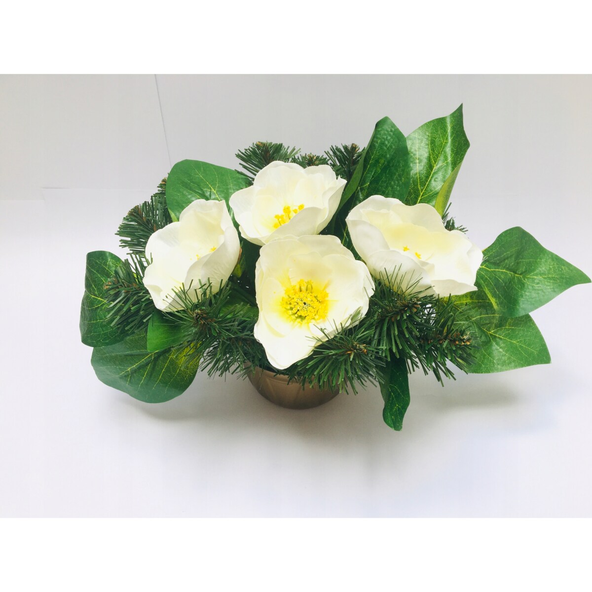 GOTOWY STROIK bukiet podkład w doniczce na cmentarz grób mamy babci kwiaty