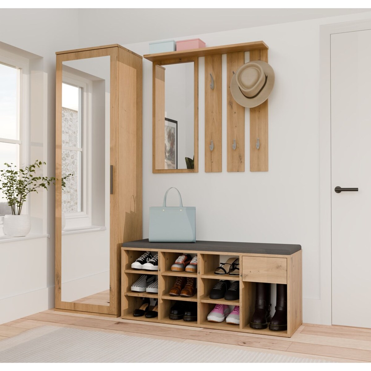 Szafka Na Obuwie Buty Otwarta TALLIN DĄB ARTISAN Do Przedpokoju