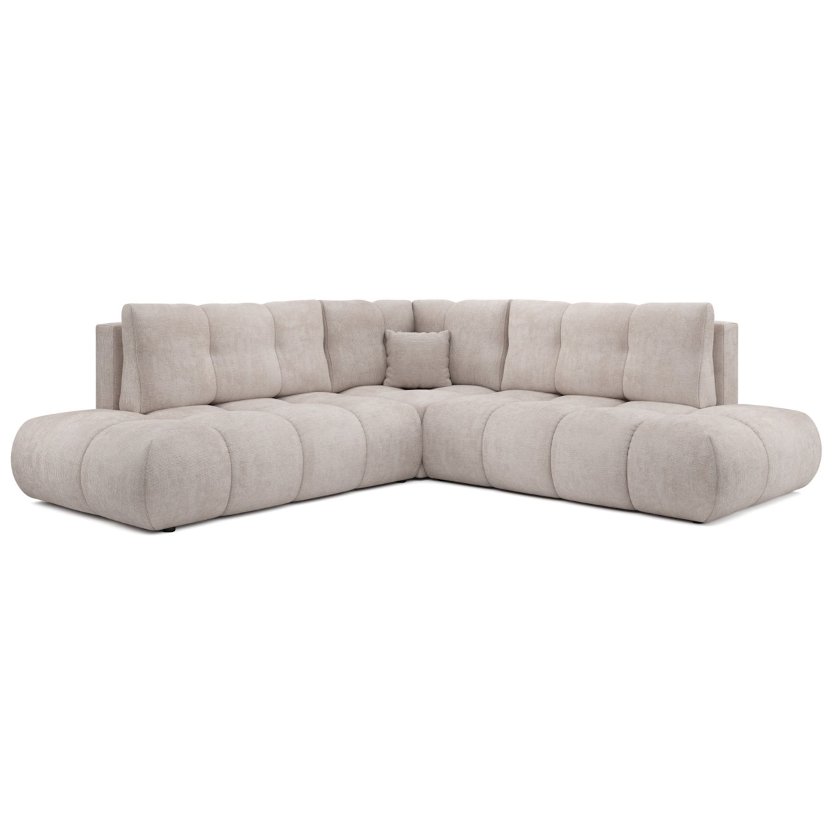 Narożnik pikowany, rozkładany z funkcją spania SOHI, Flow 03 - jasny beż