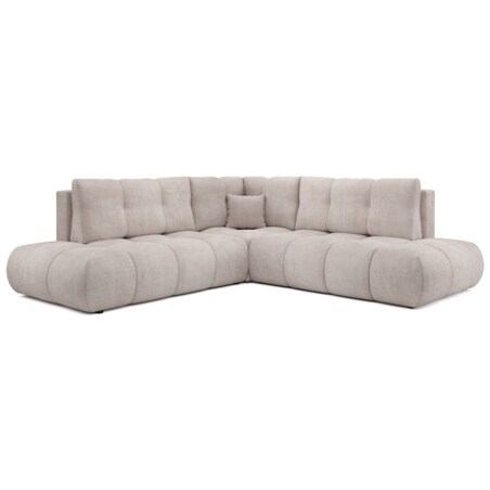 Narożnik pikowany, rozkładany z funkcją spania SOHI, Flow 03 - jasny beż