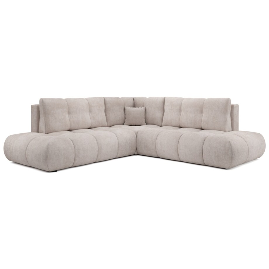 Narożnik pikowany, rozkładany z funkcją spania SOHI, Flow 03 - jasny beż