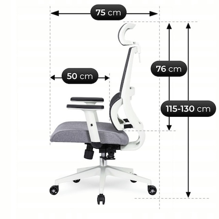 Fotel gamingowy obrotowy ergonomiczny regulowany do biurka czarny NICKI