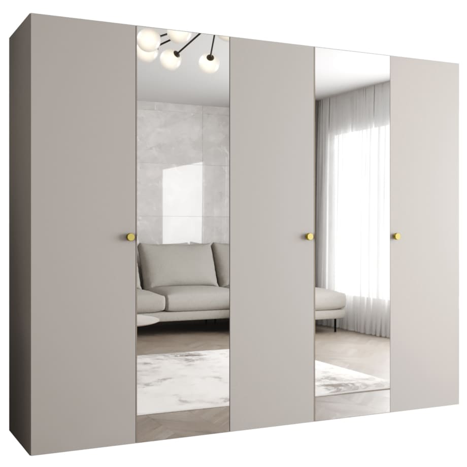 Szafa uchylna otwierana PARMA 2 250 wys. 202 cm Kaszmir + u. Złoty