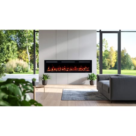 Kominek elektryczny Emotion Flame Monarch 152 - ścienny i do zabudowy - 152x13x35 cm - kominek LED z funkcją grzania 900/1800 W