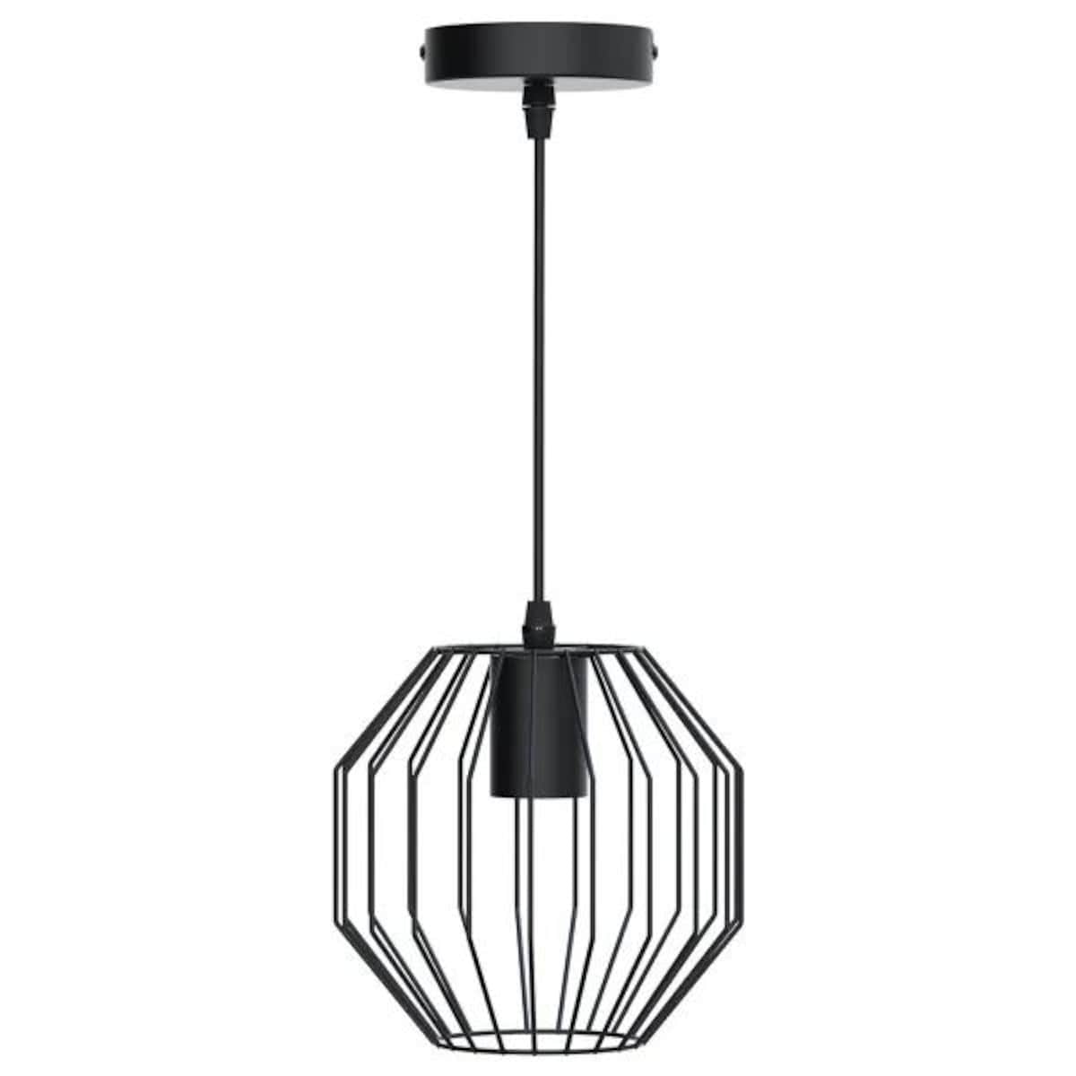 metalowa lampa wisząca loftowa e27 czarna