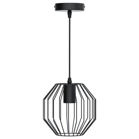 metalowa lampa wisząca loftowa e27 czarna