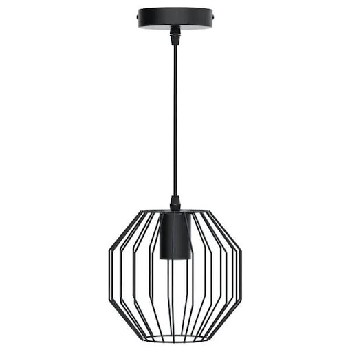 metalowa lampa wisząca loftowa e27 czarna