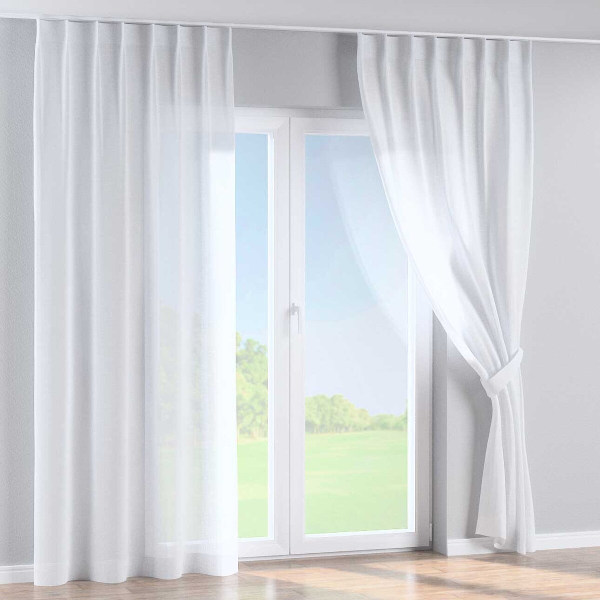 Zasłona na haczykach flex pojedynczych 130x245 prześwitujący biały