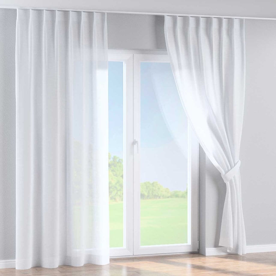 Zasłona na haczykach flex pojedynczych 130x245 prześwitujący biały